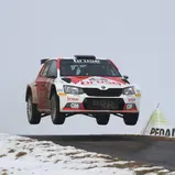 Höhenflug: Dominik Dinkel im Skoda Fabia R5 sichert sich den 2. Gesamtrang