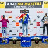ADAC MX Masters 2020 Tensfeld, Meisterehrung v.l.n.r. Noah Ludwig (Deutschland/KTM/Becker Racing/ADAC NS/SA e.V.), Maximilian Spies (Deutschland/Huaqvarna/Husqvarna Junior Maddii Racing), Lion Florian (Deutschland/KTM/WZ-Racing KTM), ADAC MX Youngster Cup