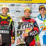 ADAC MX Masters, Aichwald, Siegerehrung v.l.n.r.: David Philippaerts ( Yamaha / Italien ), Maximilian Nagl ( Honda / Deutschland ) und Dennis Ullrich ( KTM / Deutschland )