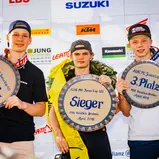 ADAC MX Masters, Fürstlich Drehna, Junior Cup Siegerehrung, Filip Olsson, Ravio Dankers, Raf Meuwissen