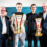 Dr. Hilmar Siebert (Vizepräsident ADAC e.V), Enrico Förderer, Jay Mo Härtling, Dr. Claudius Leibfritz (Vorstand ADAC SE), ADAC GT4 Germany Gala, Hockenheim