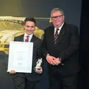 ADAC SportGala 2015, Dirk Geiger mit Dieter Junge, ADAC Referent für Motorräder