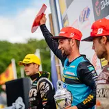 Tageswertung beim ADAC MX Masters v.l.n.r.: Jordi Tixier ( Frankreich / KTM / KTM Sarholz Racing Team ), Maximilian Nagl ( Deutschland / Husqvarna / Krettek-Haas-Racing-Team ) und Tom Koch ( Deutschland / KTM / Kosak Racing Team )