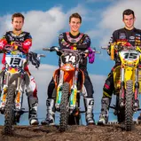 Präsentation MXoN Team Germany 2015 für Erneé (Frankreich), Maximilian Nagl ( Husqvarna / Deutschland ), Henry Jacobi ( KTM / Deutschland ) und Dennis Ullrich ( Suzuki / Deutschland ) 