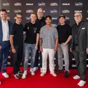 Michael Strohmenger (CineStar-Geschäftsführer), Rick Kavanian, Luca Engstler, Oliver Fock (CineStar-Geschäftsführer), Tutty Tran, Michael „Bully“ Herbig, Rainer Weber (Theaterleiter CineStar Leipzig), (l-r, Foto: Anika Dollmeyer)