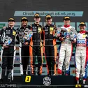 Das Podium: Julian Hanses, Eduardo Coseteng, Leyton Fourie,Tim Zimmermann, Emil Gjerdrum und Jonas Karklys