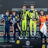 Das Podium der Junior-Wertung nach Rennen 1 am Samstag, Oschersleben