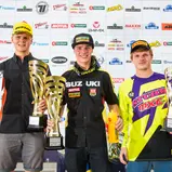 ADAC MX Youngster Cup, Möggers, Miro Sihvonen ( KTM / Finnland ), Bas Vaessen ( Suzuki / Niederlande ) und Martin Krc ( KTM / Tschechien )