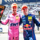 Zweimal Ferrari auf dem DTM-Podium: Matteo Cairoli und Thierry Vermeulen (l-r)