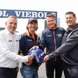 Von links nach rechts: Thomas Voss (ADAC Motorsportchef), Ibrahim Chahrour (Leiter Marketing & Produktmanagement der VIEROL AG), Ulf Koschig (stellvertretender Vorstandsvorsitzender der VIEROL AG) und Kay-Oliver Langendorff (Leiter Partnerschaften, Kooper