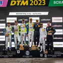 Das Podium vom zehnten Saisonrennen des ADAC GT Masters