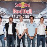 ADAC Rallye Deutschland, v. l. n. r.: Griebel, Evans, Rommelfanger, Latvala, Neuville, Meeke, Kreim, Soutschka