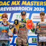 Das Podium das ADAC MX Junior Cup 125 (v.l.): Leok, Ziemer, Zijlstra