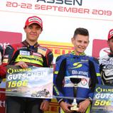 Das Podium des ersten Laufes in Assen