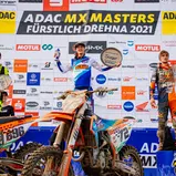 Tageswertung beim ADAC MX Youngster Cup v.l.n.r.: Mike Gwerder ( Schweiz / KTM / WZ-Racing ), Liam Everts ( Belgien / KTM / Liamski KTM ) und Marcel Stauffer ( Österreich / KTM / Sturm Racing )