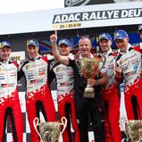 ADAC Rallye Deutschland, Toyota Gazoo Racing WRT, Sebastian Marschall, Kris Meeke, Martin Järveoja, Tommi Mäkinen, Jari-Matti Latvala, Ott Tänak, Miikka Anttila, Podium