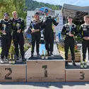 Freude im Ziel in Morzine: Bemmann, Lemke, Galleano, Chavanne, Ad. Rott, An. Rott (v.l.n.r.)