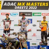 Tageswertung beim ADAC MX Junior Cup 125 v.l.n.r.: Julius Mikula ( Tschechien / KTM ), Ivano Van Erp ( Niederlande / Yamaha / SHR Motorsports ) und Vitezslav Marek ( Tschechien / KTM )