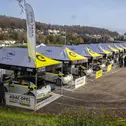 Starker Auftritt: Der Servicepark des ADAC Opel Electric Rally Cup macht einiges her