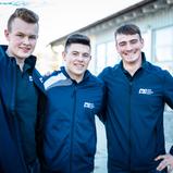 Die Förderpiloten (v.l.) Nick Loof (Rallye), Niklas Krütten (Formel) und Max Faude (Trial)