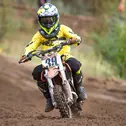 Julien Kayser setzte sich auf seinem 50ccm-Motorrad am schnellsten durch