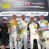 ADAC TCR Germany, Nürburgring, Podium, Rennen 2, Junior Team Engstler, Luca Engstler, HP Racing, Harald Proczyk, LMS Racing, Antti Buri, AC 1927 Mayen e.V. im ADAC, Sheldon van der Linde