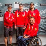 Präsentation MXoN Team Germany 2014 für Kegums  Maximilian Nagl ( Honda / Deutschland ), Dennis Ullrich ( KTM / Deutschland ), Hubert Nagl, Teamchef MXoN Team Germany und  Marcus Schiffer ( Suzuki / Deutschland )