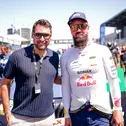 Patrick Helmes besuchte Abt Sportsline und Nicki Thiim (l-r)