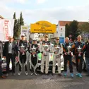 Strahlende Sieger im Ziel der ADAC Hessen Rallye Vogelsberg