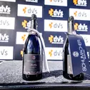 Zum ersten Mal mit Schaumwein von Ralf Schumacher jubeln die DTM-Fahrer auf dem Podium in Oschersleben