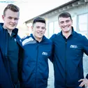 Die Förderpiloten (v.l.) Nick Loof (Rallye), Niklas Krütten (Formel) und Max Faude (Trial)