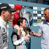 ADAC GT Masters, Nürburgring, Podium, Claudia Hürtgen, Dominik Baumann