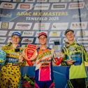Das ADAC MX Youngster Cup Podium in Tensfeld (v.l.): Skovbjerg, der neue Tabellenführer Mesters und Fredsoe