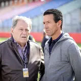 Norbert Haug (l., mit Manuel Reuter, Rutronik Racing) spricht über das neue ADAC Racing Weekend 
