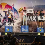 Jahressiegerehrung beim ADAC MX Junior Cup 125 mit Moritz Ernecker ( Österreich / KTM / KTM SARHOLZ RACING TEAM ), Ian Ampoorter ( Belgien / GasGas / F4E GASGAS JUNIOR RACING TEAM ) und Raivo Laicans ( Lettland / GasGas / STURM STC RACING )