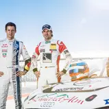 Rallyestar Sébastien Ogier (l.) startet 2014 zusammen mit Markus Winkelhock auf dem Lausitzring