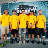ADAC MX Masters 2019 , ADAC MX Masters Gaildorf, Das MXoN Team Germany v.l.n.r.: Teamchef Wolfgang Thomas, Tom Koch ( Deutschland / KTM / KTM Sarholz Racing Team ), Dennis Ullrich ( Deutschland / Husqvarna / Bodo Schmidt Motorsport ), Henry Jacobi ( Deuts