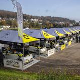 Starker Auftritt: Der Servicepark des ADAC Opel Electric Rally Cup macht einiges her