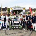 Das Podium der ADAC Saarland-Pfalz Rallye