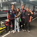 Ivan Ortolá, Eric Fernandez und Niels Tröger in der Kartbahn Arena E in Mülsen (l-r)