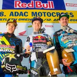 ADAC MX Masters, Fürstlich Drehna, Glenn Coldenhoff ( Suzuki / Niederlande ), Maximilian Nagl ( Husqvarna / Deutschland ) und Christian Brockel ( KTM / Deutschland )