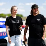 Moderatorin Ruth Hoffmann mit Ex-Nationalspieler Thorsten Frings (l-r)