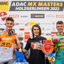 Das Gesamtpodium des ADAC MX Youngster Cup in Holzgerlingen (v.l.): Maximilian Spies, Guillem Farres und Noah Ludwig
