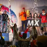 Jahressiegerehrung beim ADAC MX Masters mit Maximilian Nagl ( Deutschland / Triumph / DÖRR MOTORSPORT TRIUMPH RACING POWERED BY KRETTEK ), Roan van de Moosdijk ( Niederlande / KTM / KOSAK RACING TEAM ) und Maximilian Spies ( Deutschland / KTM / BECKER RAC