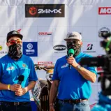 ADAC MX Masters 2020, Grevenbroich, Moderator Lukas Greussing und Thomas Deitenbach