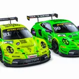 Die beiden Porsche 911 GT3 R von Manthey EMA im auffälligen Design (Foto: Manthey EMA)