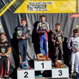 OK-N (v.l.n.r.) Nikolas Simic, Jakub Kamenik, Emilio Bernd, Semir Velija, Sebastian Verger Morell, ADAC Kart Masters Ampfing