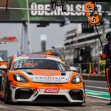 #71 Wimmer Werk Motorsport / David Lackner / Philipp Dietrich / Porsche 718 Cayman GT4 RS CS / Nürburgring