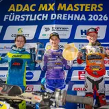 Das Podium des ADAC MX Junior Cup 85 (v.l.): Dale, Cirulis, Pijnen