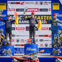 Das Gesamtpodium bei der Dänemark-Premiere des ADAC MX Masters (v.l.): Max Nagl, Tom Koch und Maximilian Spies